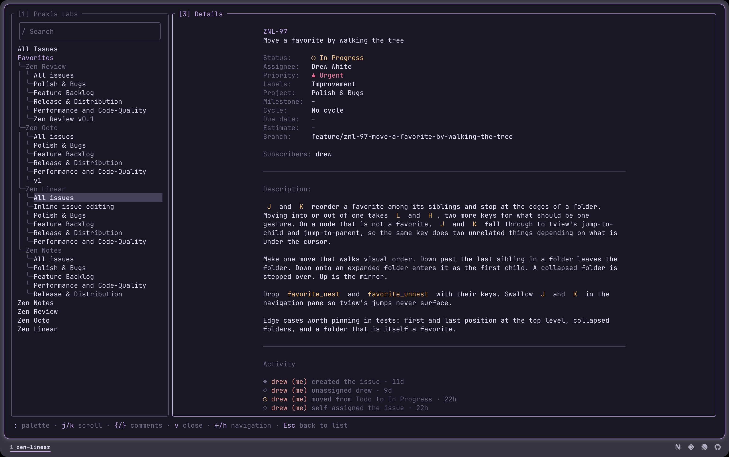 The details page zoomed, showing the metadata header, the description and the activity feed
